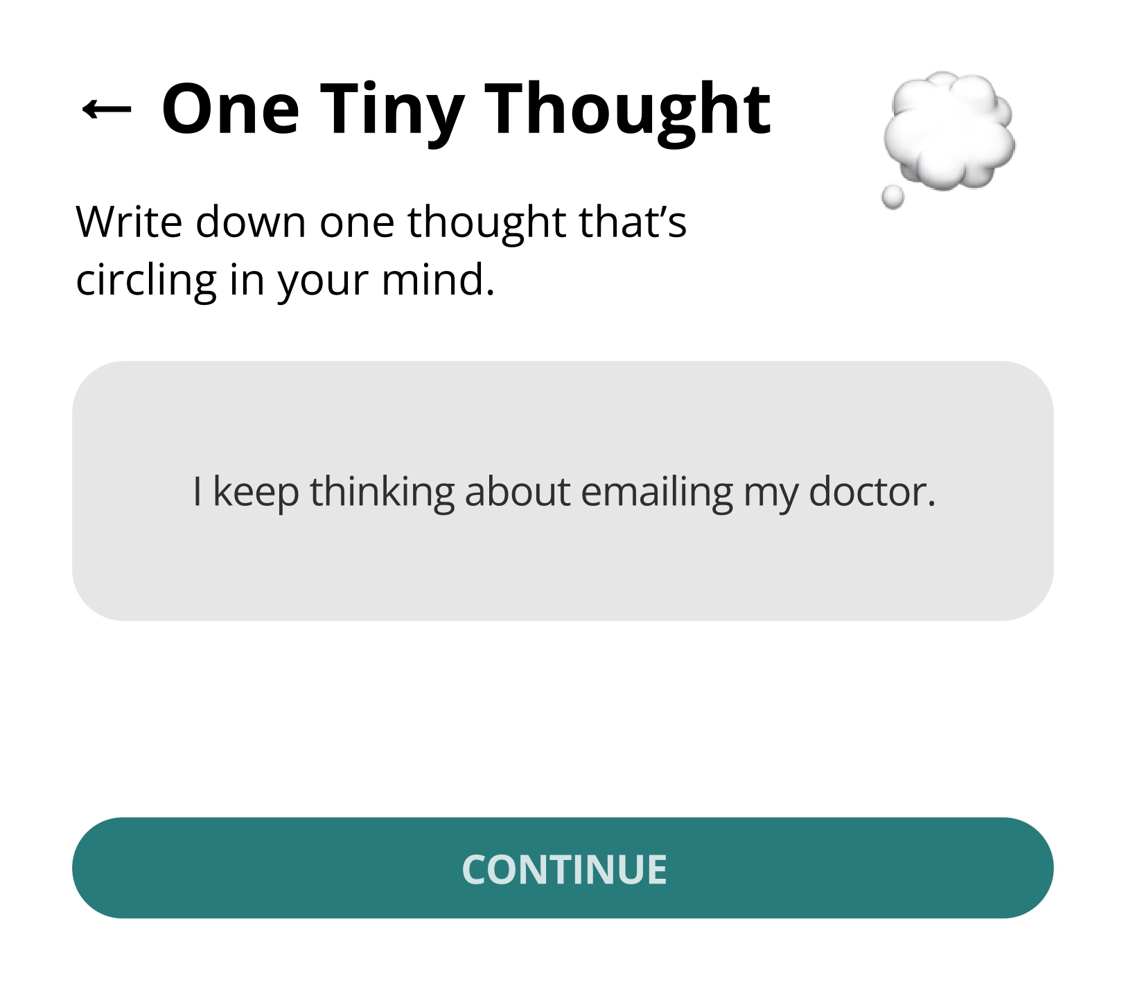 One Tiny Thought interface